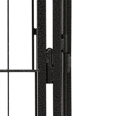vidaXL 32-panels hundegård 50x100 cm pulverlakeret stål sort