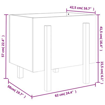 vidaXL plantekasse 62x50x57 cm massivt fyrretræ gyldenbrun