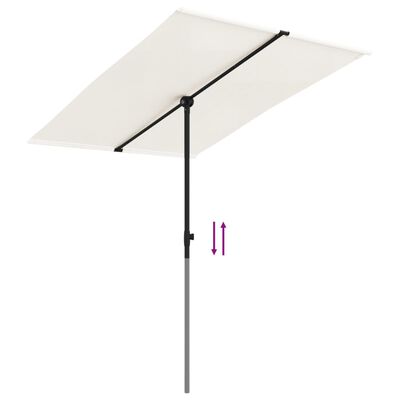 vidaXL haveparasol med aluminiumsstang 2x1,5 m sandhvid