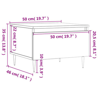 vidaXL sofabord 50x46x35 cm konstrueret træ røget egetræsfarve