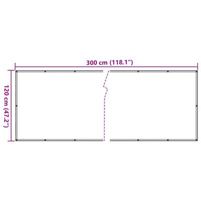 vidaXL altanafskærmning 300x120 cm PVC stendesign grå