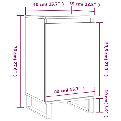 vidaXL skænk 40x35x70 cm konstrueret træ betongrå