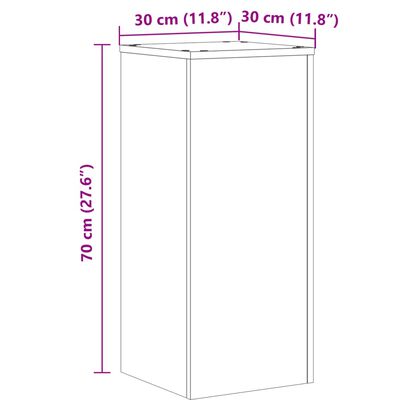 vidaXL plantestativer 2 stk. 30x30x70 cm konstrueret træ egetræsfarvet