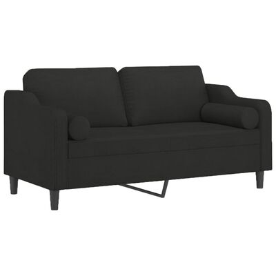 vidaXL 2-personers sofa med pyntepuder 140 cm stof sort