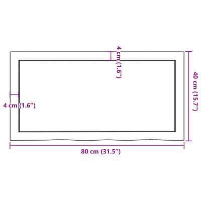 vidaXL bordplade 80x40x(2-6) cm ubehandlet massivt egetræ