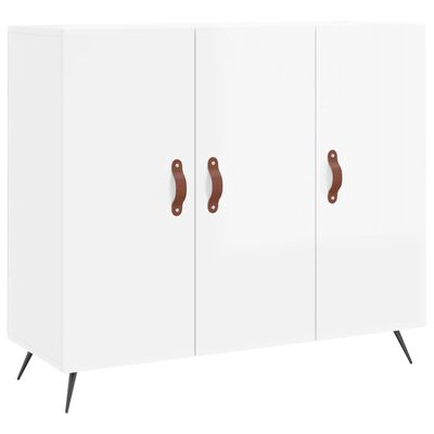 vidaXL skab 90x34x80 cm konstrueret træ hvid højglans