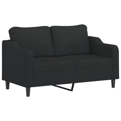 vidaXL 2-personers sofa med pyntepuder 140 cm stof sort