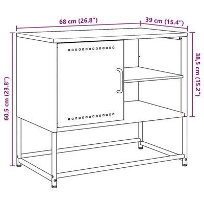 vidaXL tv-bord 100,5x39x60,5 cm stål sennepsgul