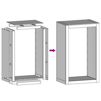 vidaXL brændestativ 60x40x100 cm stål hvid