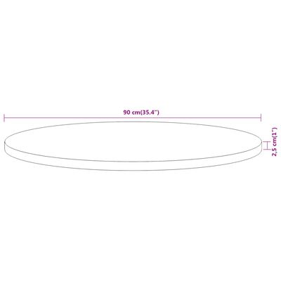 vidaXL bordplade Ø90x2,5 cm rund massivt akacietræ