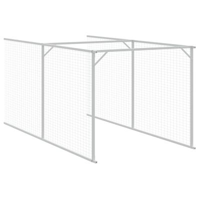 vidaXL hundehus med løbegård 110x609x110 cm galvaniseret stål antracit