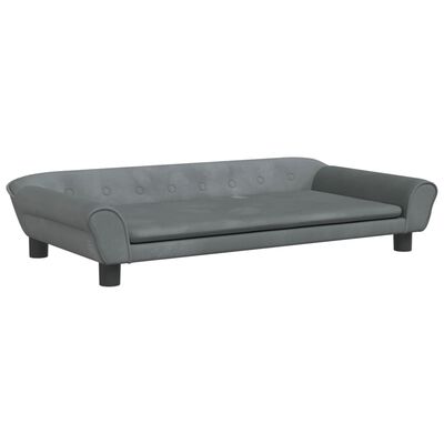 vidaXL sofa til børn 100x50x26 cm velour mørkegrå