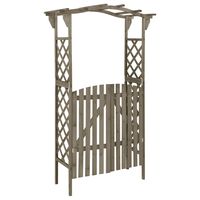 vidaXL pergola med låge 116x40x204 cm massivt grantræ grå