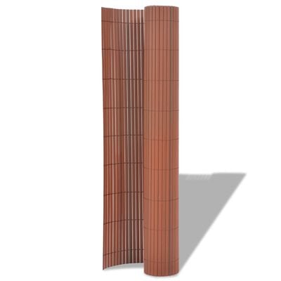vidaXL dobbeltsidet havehegn PVC 90 x 500 cm brun