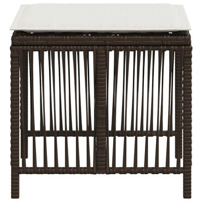 vidaXL haveskamler 4 stk. med hynder 41x41x36 cm polyrattan brun