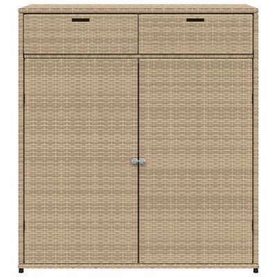 vidaXL opbevaringsskab til haven 105x55x113 cm polyrattan beige