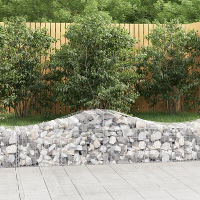 vidaXL buede gabionkurve 3 stk. 200x50x40/60 cm galvaniseret jern