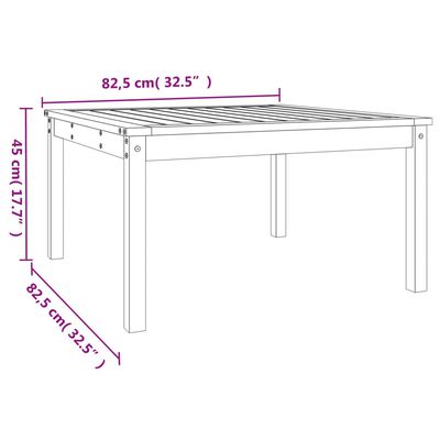 vidaXL havebord 82,5x82,5x45 cm massivt fyrretræ