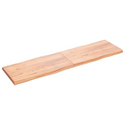 vidaXL bordplade 220x60x(2-6) cm naturlig kant behandlet træ lysebrun