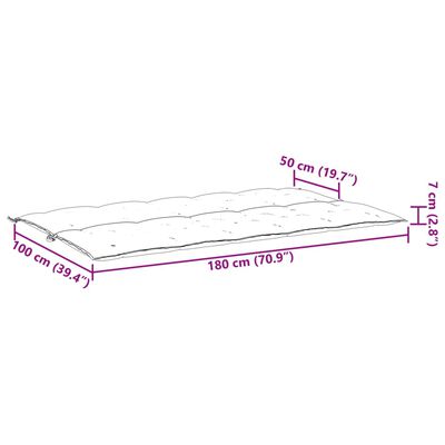 vidaXL hynde til havebænk 180x(50+50)x7 cm oxfordstof antracitgrå