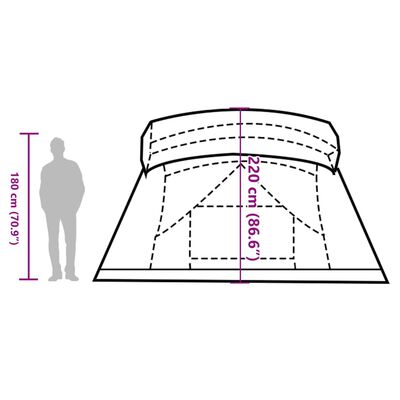 vidaXL 4-personers campingtelt med fortelt vandtæt blå