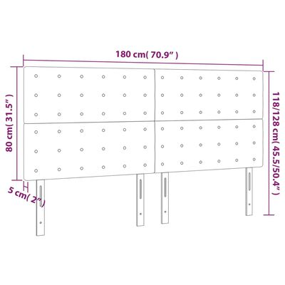 vidaXL sengegavle 4 stk. 90x5x78/88 cm kunstlæder cappuccinofarvet