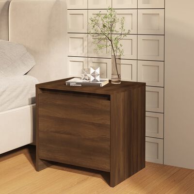 vidaXL sengeborde 2 stk. 45x34x44,5 cm konstrueret træ brun egetræ