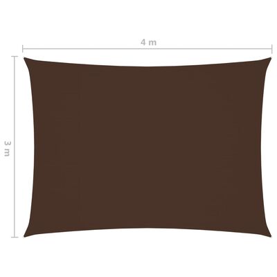 vidaXL solsejl 3x4 m rektangulær oxfordstof brun