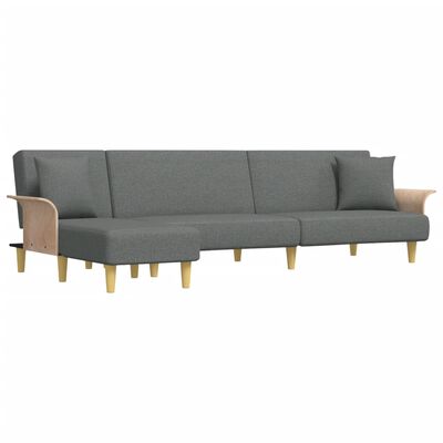 vidaXL L-formet sovesofa 279x140x70 cm stof mørkegrå