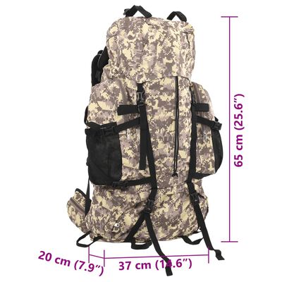 vidaXL vandretaske 60 l camouflage oxfordstof brun