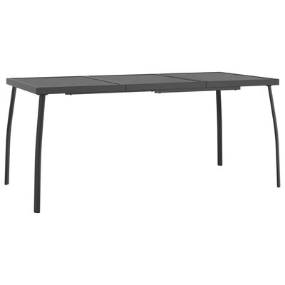 vidaXL spisebordssæt til haven 9 dele metal og meshstof antracitgrå