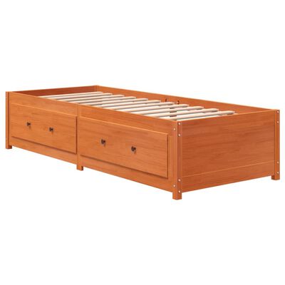 vidaXL daybed 75x190 cm massivt fyrretræ gyldenbrun