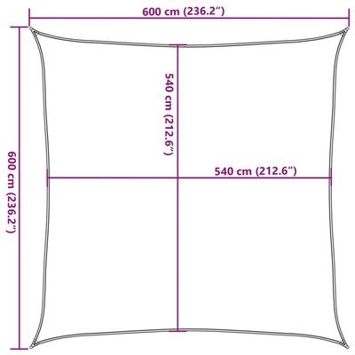 vidaXL solsejl 160 g/m² 6x6 m firkantet HDPE sandfarvet