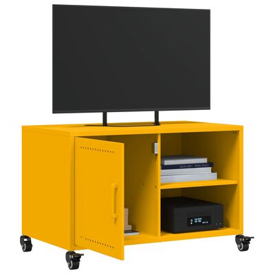 vidaXL tv-bord 68x39x43,5 cm koldvalset stål sennepsgul