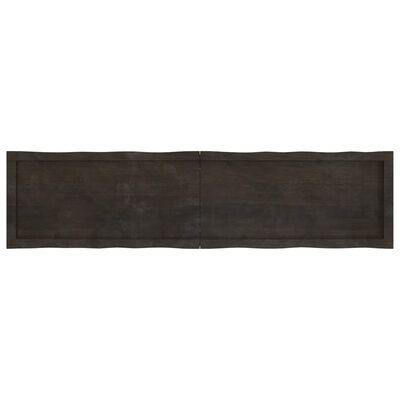 vidaXL bordplade 160x40x(2-6) cm naturlig kant behandlet træ mørkebrun