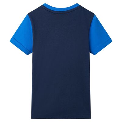 T-shirt til børn str. 92 blå og marineblå
