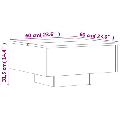 vidaXL sofabord 60x60x31,5 cm konstrueret træ sort