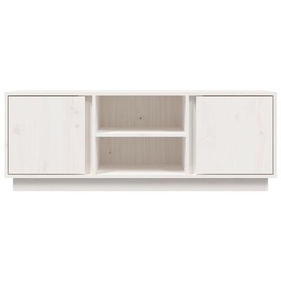 vidaXL tv-bord 110x35x40,5 cm massivt fyrretræ hvid