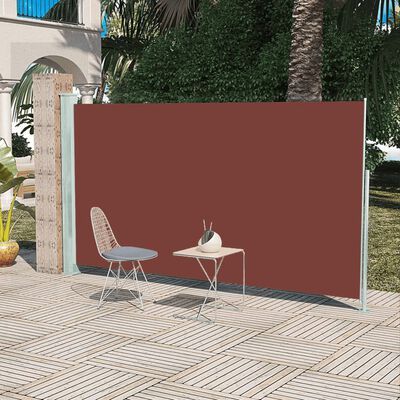 vidaXL sammenrullelig sidemarkise til terrassen 160 x 300 cm brun