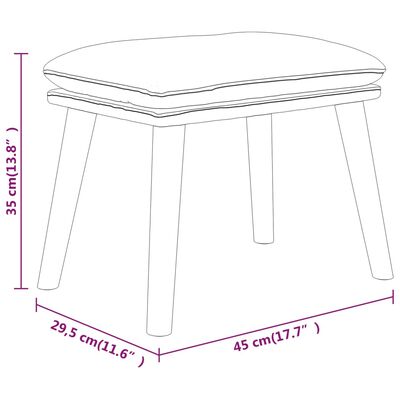 vidaXL fodskammel 45x29,5x35 cm stof mørkegrøn