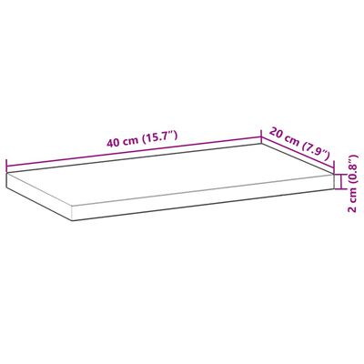 vidaXL væghylder 3 stk. 40x20x2 cm ubehandlet massivt akacietræ