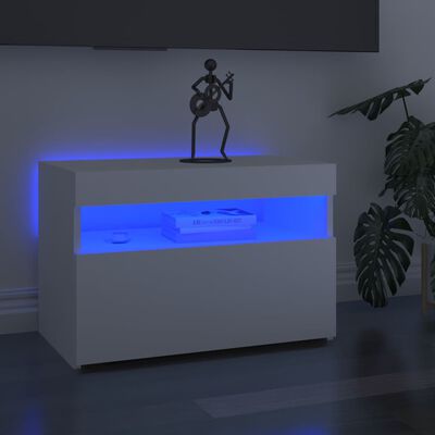 vidaXL tv-borde med LED-lys 2 stk. 60x35x40 cm hvid