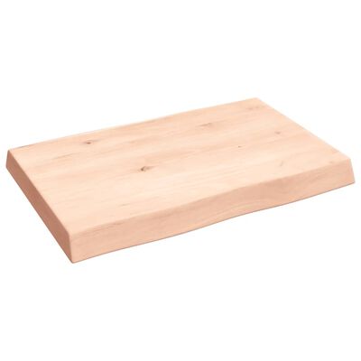 vidaXL bordplade 60x40x(2-6)cm naturlig kant ubehandlet massivt træ