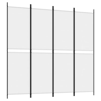 vidaXL 4-panels rumdeler 200x200 cm stof hvid