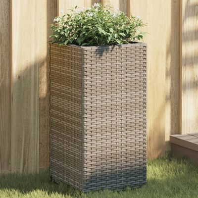 vidaXL plantekasse 30x30x60 cm polyrattan grå