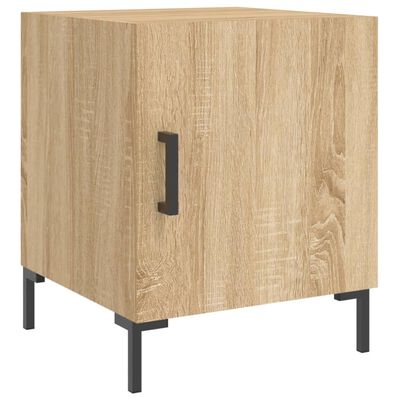 vidaXL sengeborde 2 stk. 40x40x50 cm konstrueret træ sonoma-eg