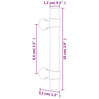 vidaXL skabshåndtag 20 stk. 64 mm rustfrit stål bronzefarvet