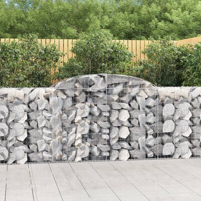 vidaXL buede gabionkurve 7 stk. 300x50x100/120 cm galvaniseret jern