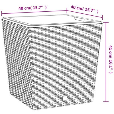 vidaXL plantekrukke 37/64 l udtagelig indsats PP rattanlook antracit