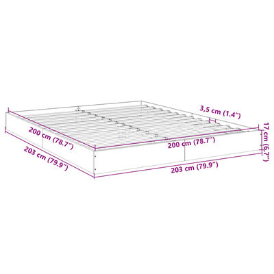 vidaXL sengestel 200x200 cm konstrueret træ sonoma-eg